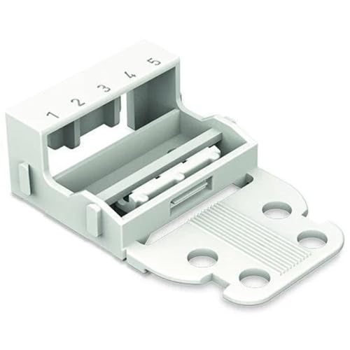 WAGO Befestigungsadapter 221-505 | für 5 Leiter-Klemmen, 4 mm², 10 Stück, Schraubbefestigung für Verbindungsklemmen, geeignet für stehende und liegende Montierung, weiß WAGO Befestigungsadapter 221-505 | für 5 Leiter-Klemmen, 4 mm², 10 Stück, Schraubbefestigung für Verbindungsklemmen, geeignet für stehende und liegende Montierung, weiß von WAGO