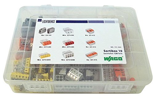 Wago Klemmenbox, Sortiert, 120 Klemmen, Kunststoff, Freihängend, Terminal Block Box Wago Klemmenbox, Sortiert, 120 Klemmen, Kunststoff, Freihängend, Terminal Block Box von WAGO