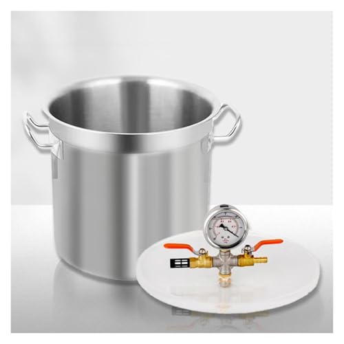 Vakuumkammer für Epoxidharz Vakuum-Entgasungskammer für Epoxidharz, 6 12 20 35 51 72 75 100 L Lagre Edelstahl-Vakuumkammer-Kit mit Acryldeckel zur Stabilisierung von Holz-Silikon-Epoxiden, ohne Pumpe( von WAHHWF