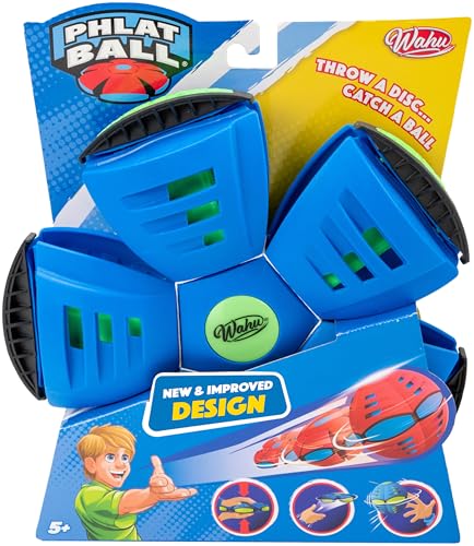 Wahu - PHLAT BALL Classic - Blau - Frisbee & Ball in Einem – Transformierbare Wurfscheibe – Outdoor-Spiel für Kinder ab 5 Jahren – 22,9 cm Frisbee, 15,7 cm Ball – Für Garten, Strand & Park Wahu - PHLAT BALL Classic - Blau - Frisbee & Ball in Einem – Transformierbare Wurfscheibe – Outdoor-Spiel für Kinder ab 5 Jahren – 22,9 cm Frisbee, 15,7 cm Ball – Für Garten, Strand & Park von WAHU