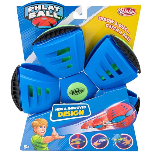 Wahu - PHLAT BALL Classic - Blau - Frisbee & Ball in Einem – Transformierbare Wurfscheibe – Outdoor-Spiel für Kinder ab 5 Jahren – 22,9 cm Frisbee, 15,7 cm Ball – Für Garten, Strand & Park Wahu - PHLAT BALL Classic - Blau - Frisbee & Ball in Einem – Transformierbare Wurfscheibe – Outdoor-Spiel für Kinder ab 5 Jahren – 22,9 cm Frisbee, 15,7 cm Ball – Für Garten, Strand & Park von WAHU