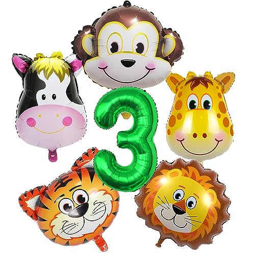 WAHYGG Waldtiere Geburtstag Deko 3 Jahr, Luftballon Tiere Geburtstag Deko, Geburtstagsdeko Junge Mädchen von WAHYGG