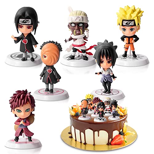 WAIMXDAO Naruto Cake Topper, 6 Stück Naruto Kuchen deko , Naruto Figuren Modell Cake Topper Figuren für Geburtstag Party Kinder Mini Figuren Spielzeug von WAIMXDAO