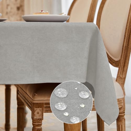 WAITER TREE Hochwertige Tischdecke Abwaschbar - Pflegeleichtes Tischtuch Mit Flaumoptik Und Lotuseffekt - Wasserdicht, Hellgrau 145 x 300 cm WAITER TREE Hochwertige Tischdecke Abwaschbar - Pflegeleichtes Tischtuch Mit Flaumoptik Und Lotuseffekt - Wasserdicht, Hellgrau 145 x 300 cm von WAITER TREE