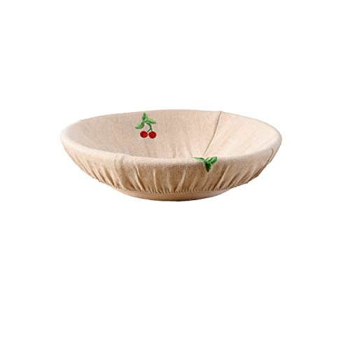 WAITER TREE Peddigrohr Gärkörbchen rund-Ø 25cm, hochwertiges Gärkorb mit waschbarem Leineneinsatz, Brot backen Zubehör für 1kg, Brotbackkörbchen zum Anrichten, Gärkorb für luftige Kruste von WAITER TREE