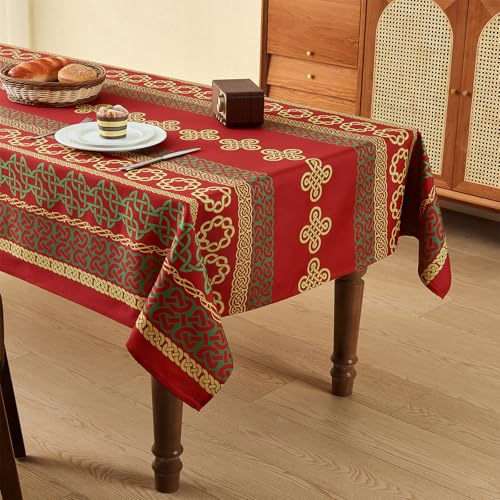WAITER TREE Rechteckige Tischdecke Keltische Knotenbedruckte Leinentischdecke Wasser- und knitterfreie waschbare dekorative Tischdecke St. Patrick's Day Weihnachtsfeiern Partys Rot 140 × 180 cm WAITER TREE Rechteckige Tischdecke Keltische Knotenbedruckte Leinentischdecke Wasser- und knitterfreie waschbare dekorative Tischdecke St. Patrick's Day Weihnachtsfeiern Partys Rot 140 × 180 cm von WAITER TREE