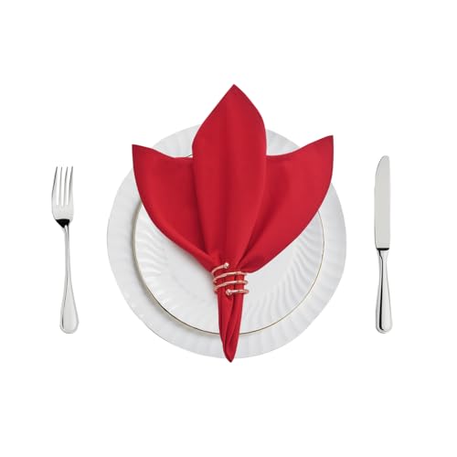 WAITER TREE Servietten rot Baumwolle Tuch Servietten 50 * 50 cm 12 Stück / 6 Stück weiches saugfähiges waschbares Serviettentuch für Abendessen Hotel Restaurant Partys von WAITER TREE