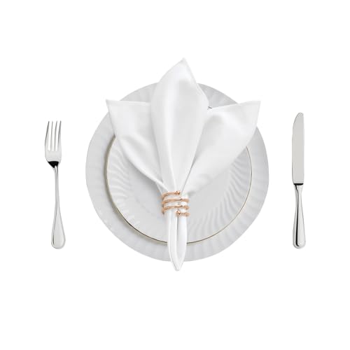 WAITER TREE Servietten weiß Baumwolle Tuch Servietten 50 * 50 cm 12 Stück / 6 Stück weiches saugfähiges waschbares Serviettentuch für Abendessen Hotel Restaurant Partys von WAITER TREE