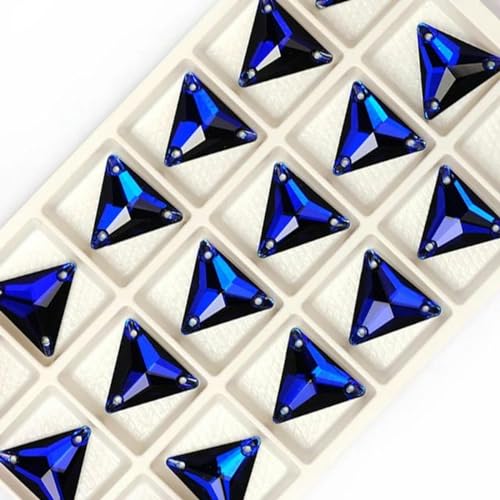 Kristall-Strasssteine zum Aufnähen, Glasperlen, flache Rückseite, zum Nähen für Kleidung, Kobaltblau, 12 mm, 56 Stück von WAJIJD