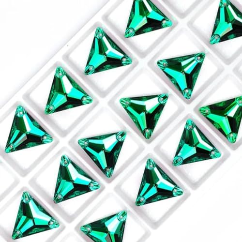 Kristall-Strasssteine zum Aufnähen, Glasperlen, flache Rückseite, zum Nähen für Kleidung, Smaragd, 12 mm, 24 Stück von WAJIJD