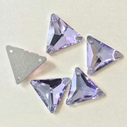 Kristall-Strasssteine zum Aufnähen, Glasperlen, flache Rückseite, zum Nähen für Kleidung, Violett, 16 mm, 36 Stück von WAJIJD