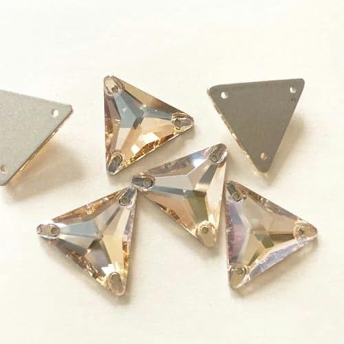Kristall-Strasssteine zum Aufnähen, Glasperlen, flache Rückseite, zum Nähen für Kleidung, goldener Schatten, 12 mm, 56 Stück von WAJIJD