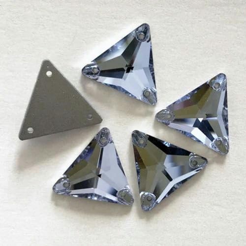 Kristall-Strasssteine zum Aufnähen, Glasperlen, flache Rückseite, zum Nähen für Kleidung, heller Saphir, 16 mm, 36 Stück von WAJIJD