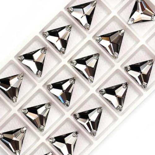 Kristall-Strasssteine zum Aufnähen, Glasperlen, flache Rückseite, zum Nähen für Kleidung, schwarze Diamanten, 16 mm, 36 Stück von WAJIJD