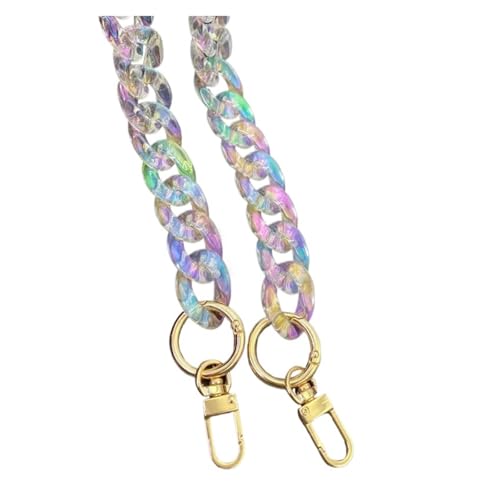 WAJJWI 2 Pcs Chunky Kette Riemen for Handtasche Taschen Harz Kette for Halskette Schmuck Zubehör Für Umhängetasche Tote(Gold,24cm) von WAJJWI