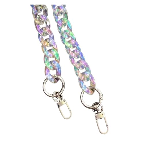 WAJJWI 2 Pcs Chunky Kette Riemen for Handtasche Taschen Harz Kette for Halskette Schmuck Zubehör Für Umhängetasche Tote(Silver,60cm) von WAJJWI