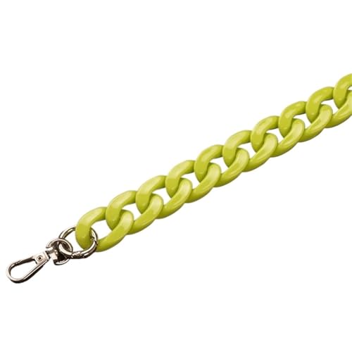 WAJJWI 2 Stück 27–140 cm Taschenkette Taschengurt Harzketten High Light DIY Tasche Verlängert Einzel-Schulterhand Crossbody-Gurt Unterarmtasche Für Umhängetasche Tote(Green,140cm) von WAJJWI