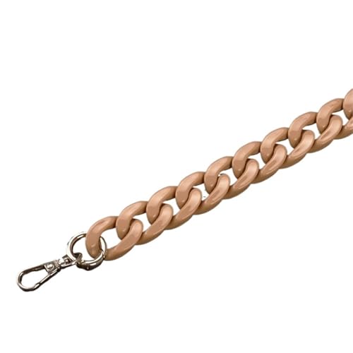 WAJJWI 2 Stück 27–140 cm Taschenkette Taschengurt Harzketten High Light DIY Tasche Verlängert Einzel-Schulterhand Crossbody-Gurt Unterarmtasche Für Umhängetasche Tote(Light Coffee,27cm) von WAJJWI