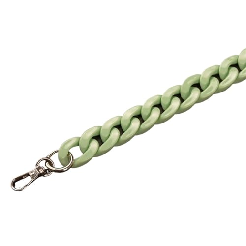 WAJJWI 2 Stück 27–140 cm Taschenkette Taschengurt Harzketten High Light DIY Tasche Verlängert Einzel-Schulterhand Crossbody-Gurt Unterarmtasche Für Umhängetasche Tote(Light Green,27cm) von WAJJWI