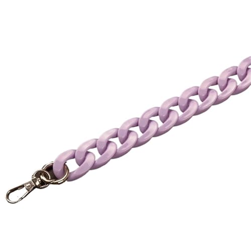 WAJJWI 2 Stück 27–140 cm Taschenkette Taschengurt Harzketten High Light DIY Tasche Verlängert Einzel-Schulterhand Crossbody-Gurt Unterarmtasche Für Umhängetasche Tote(Light Purple,27cm) von WAJJWI