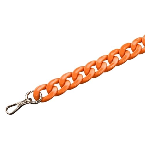 WAJJWI 2 Stück 27–140 cm Taschenkette Taschengurt Harzketten High Light DIY Tasche Verlängert Einzel-Schulterhand Crossbody-Gurt Unterarmtasche Für Umhängetasche Tote(Orange,140cm) von WAJJWI