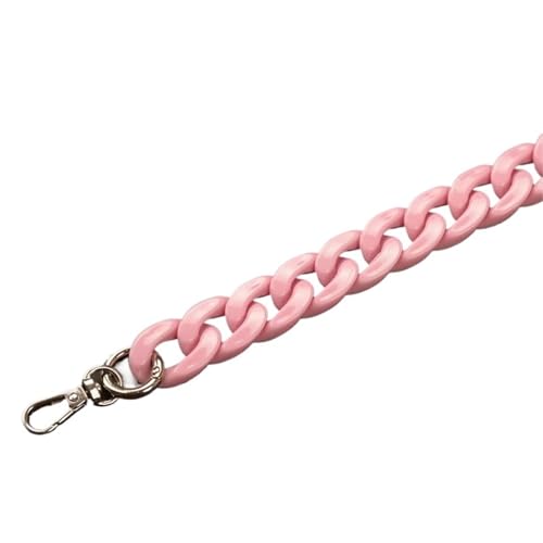 WAJJWI 2 Stück 27–140 cm Taschenkette Taschengurt Harzketten High Light DIY Tasche Verlängert Einzel-Schulterhand Crossbody-Gurt Unterarmtasche Für Umhängetasche Tote(Pink,140cm) von WAJJWI