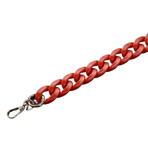 WAJJWI 2 Stück 27–140 cm Taschenkette Taschengurt Harzketten High Light DIY Tasche Verlängert Einzel-Schulterhand Crossbody-Gurt Unterarmtasche Für Umhängetasche Tote(Red,27cm) von WAJJWI