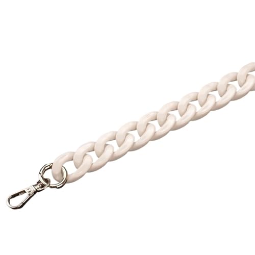 WAJJWI 2 Stück 27–140 cm Taschenkette Taschengurt Harzketten High Light DIY Tasche Verlängert Einzel-Schulterhand Crossbody-Gurt Unterarmtasche Für Umhängetasche Tote(White,27cm) von WAJJWI
