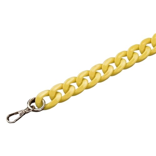 WAJJWI 2 Stück 27–140 cm Taschenkette Taschengurt Harzketten High Light DIY Tasche Verlängert Einzel-Schulterhand Crossbody-Gurt Unterarmtasche Für Umhängetasche Tote(Yellow,40cm) von WAJJWI