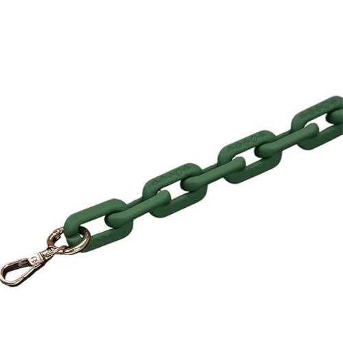 WAJJWI 2 Stück 27–140 cm matt gefrostete Taschenkette, massiver Taschengurt, Kunstharzketten, DIY-Umhängetasche, Dicke Kette, Unterarm-Accessoires Für Umhängetasche Tote(Dark Green,27cm) von WAJJWI