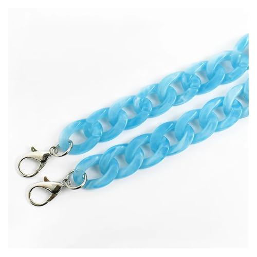 WAJJWI 2 Stück 60 cm Taschenkette Damentasche Schultergurt breite Harzketten Geldbörse Griff ersetzen Handtasche Teile Zubehör Für Umhängetasche Tote(Blue) von WAJJWI