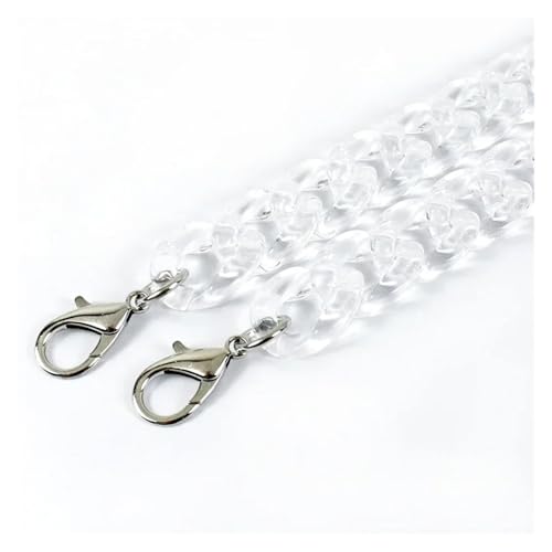 WAJJWI 2 Stück 60 cm Taschenkette Damentasche Schultergurt breite Harzketten Geldbörse Griff ersetzen Handtasche Teile Zubehör Für Umhängetasche Tote(Clear) von WAJJWI