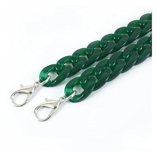 WAJJWI 2 Stück 60 cm Taschenkette Damentasche Schultergurt breite Harzketten Geldbörse Griff ersetzen Handtasche Teile Zubehör Für Umhängetasche Tote(Green) von WAJJWI