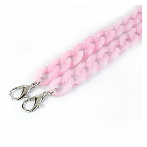 WAJJWI 2 Stück 60 cm Taschenkette Damentasche Schultergurt breite Harzketten Geldbörse Griff ersetzen Handtasche Teile Zubehör Für Umhängetasche Tote(Pink) von WAJJWI