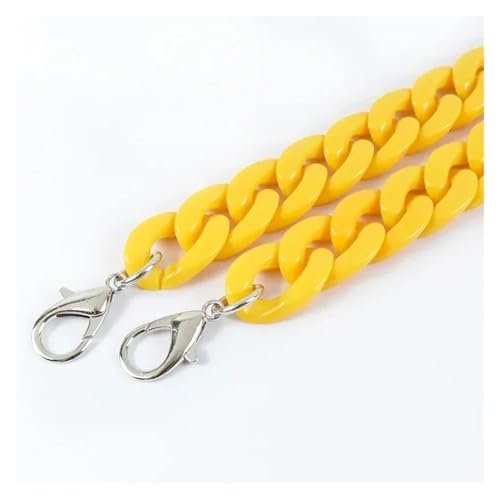 WAJJWI 2 Stück 60 cm Taschenkette Damentasche Schultergurt breite Harzketten Geldbörse Griff ersetzen Handtasche Teile Zubehör Für Umhängetasche Tote(Yellow) von WAJJWI