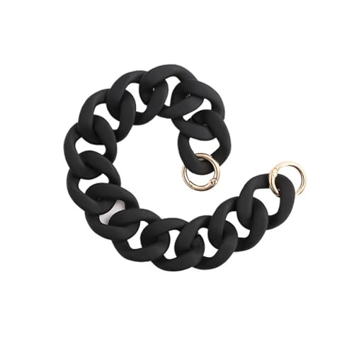 WAJJWI 2 Stück Ersatzketten for Geldbörsen, DIY-Ersatz-Taschengurtkette, Damen-Handtaschenkette aus Kunstharz, Abnehmbarer Taschengriff, Schultergurt Für Umhängetasche Tote(Black) von WAJJWI