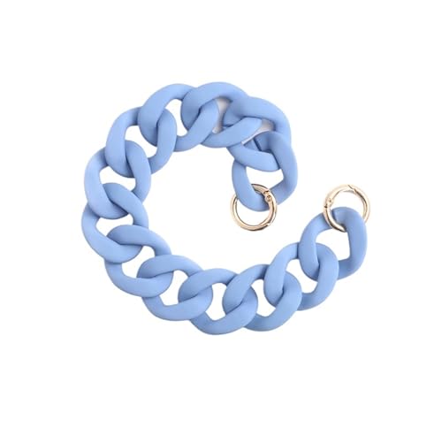 WAJJWI 2 Stück Ersatzketten for Geldbörsen, DIY-Ersatz-Taschengurtkette, Damen-Handtaschenkette aus Kunstharz, Abnehmbarer Taschengriff, Schultergurt Für Umhängetasche Tote(Blue) von WAJJWI