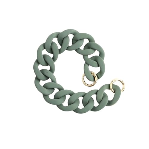 WAJJWI 2 Stück Ersatzketten for Geldbörsen, DIY-Ersatz-Taschengurtkette, Damen-Handtaschenkette aus Kunstharz, Abnehmbarer Taschengriff, Schultergurt Für Umhängetasche Tote(Green) von WAJJWI