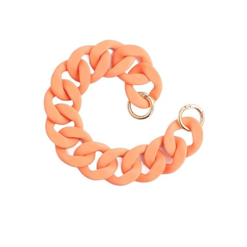WAJJWI 2 Stück Ersatzketten for Geldbörsen, DIY-Ersatz-Taschengurtkette, Damen-Handtaschenkette aus Kunstharz, Abnehmbarer Taschengriff, Schultergurt Für Umhängetasche Tote(Orange) von WAJJWI