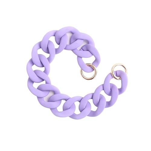 WAJJWI 2 Stück Ersatzketten for Geldbörsen, DIY-Ersatz-Taschengurtkette, Damen-Handtaschenkette aus Kunstharz, Abnehmbarer Taschengriff, Schultergurt Für Umhängetasche Tote(Purple) von WAJJWI