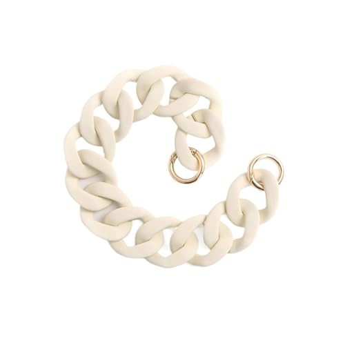 WAJJWI 2 Stück Ersatzketten for Geldbörsen, DIY-Ersatz-Taschengurtkette, Damen-Handtaschenkette aus Kunstharz, Abnehmbarer Taschengriff, Schultergurt Für Umhängetasche Tote(White) von WAJJWI