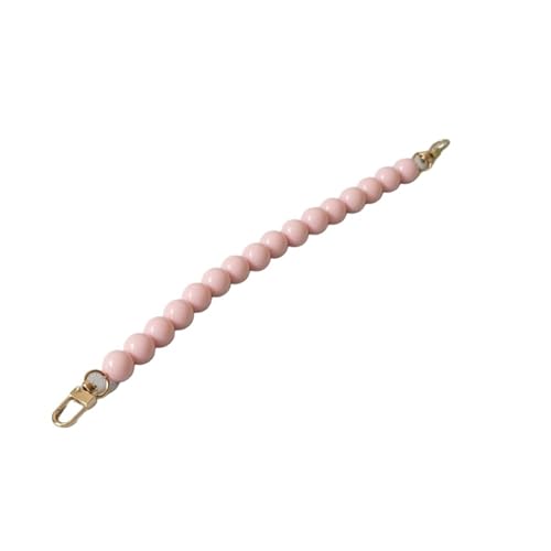 WAJJWI 2 Stück Perlen-Handtaschenkette, austauschbare Taschenteile, Zubehör, Handtaschengurt, Harz, Telefonhüllen-Zubehör, handgefertigtes Armband Für Umhängetasche Tote(Pink) von WAJJWI