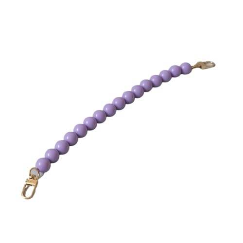 WAJJWI 2 Stück Perlen-Handtaschenkette, austauschbare Taschenteile, Zubehör, Handtaschengurt, Harz, Telefonhüllen-Zubehör, handgefertigtes Armband Für Umhängetasche Tote(Purple) von WAJJWI