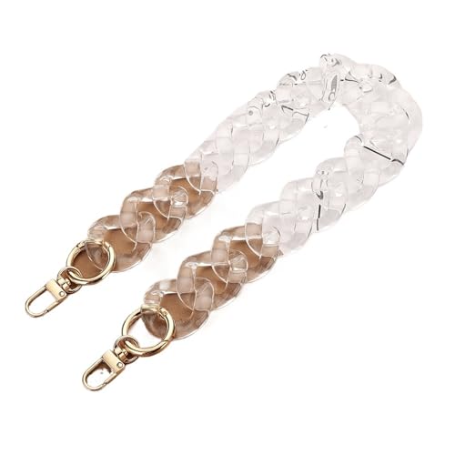 WAJJWI Kette Harz Tasche Kette Kette Handgemachte Schulter Tasche Tasche mit Hängenden Hals Kette Schmuck Zubehör Für Umhängetasche Tote(Clear,30CM) von WAJJWI