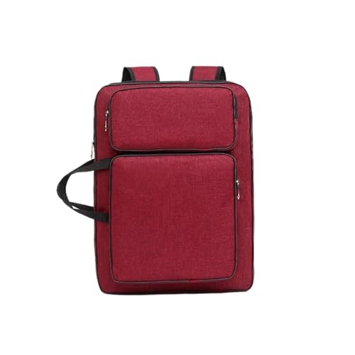 WAJJWI Kunstmappe Tasche Künstler-Portfolio-Rucksack-Hülle, vielseitige Kunsttaschen, wasserdichter Zeichenbrett-Rucksack, Aufbewahrungstaschen, Malen, Skizzieren(Red) von WAJJWI