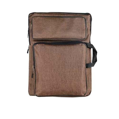 WAJJWI Kunstmappe Tasche Multifunktionaler Künstler-Portfolio-Rucksack, Tragetasche, Reise- und Zeichentasche, wasserdichter Kunst-Skizzen-Rucksack(Brown) von WAJJWI
