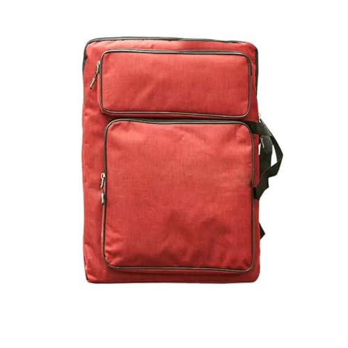 WAJJWI Kunstmappe Tasche Multifunktionaler Künstler-Portfolio-Rucksack, Tragetasche, Reise- und Zeichentasche, wasserdichter Kunst-Skizzen-Rucksack(Red) von WAJJWI