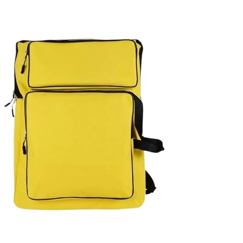 WAJJWI Kunstmappe Tasche Multifunktionaler Künstler-Portfolio-Rucksack, Tragetasche, Reise- und Zeichentasche, wasserdichter Kunst-Skizzen-Rucksack(Yellow) von WAJJWI