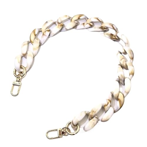 WAJJWI Taschenkette aus Kunstharz, lang, Kunstharz, Taschengurt, Schulterschmuck, Handykette for Damen, 2 Stück Für Umhängetasche Tote(Beige,46cm) von WAJJWI