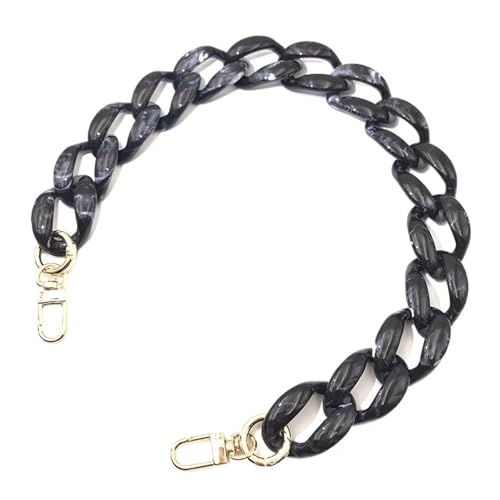 WAJJWI Taschenkette aus Kunstharz, lang, Kunstharz, Taschengurt, Schulterschmuck, Handykette for Damen, 2 Stück Für Umhängetasche Tote(Black,85cm) von WAJJWI